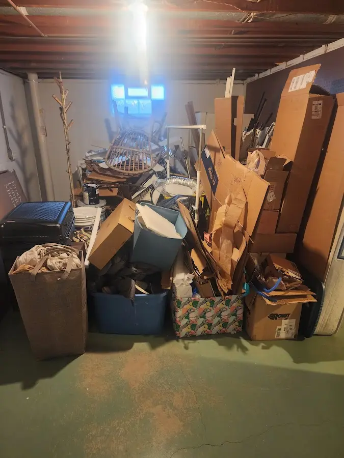 Roll-off dumpster container at job site for Cleanout Dumpster Rental in Geneseo